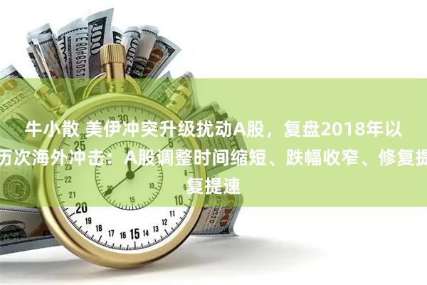 牛小散 美伊冲突升级扰动A股，复盘2018年以来历次海外冲击：A股调整时间缩短、跌幅收窄、修复提速