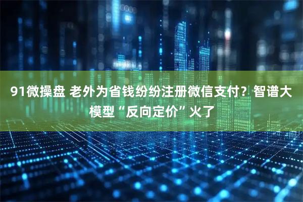 91微操盘 老外为省钱纷纷注册微信支付？智谱大模型“反向定价”火了