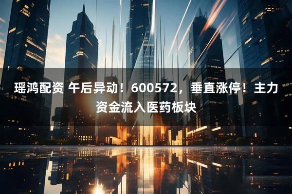 瑶鸿配资 午后异动！600572，垂直涨停！主力资金流入医药板块