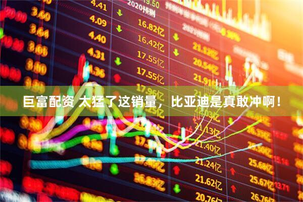 巨富配资 太猛了这销量，比亚迪是真敢冲啊！