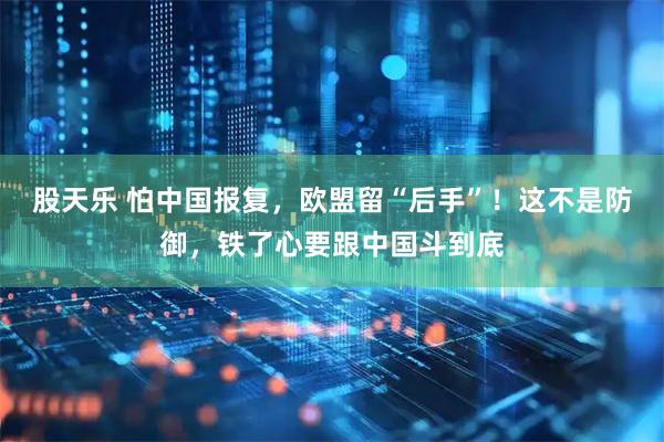 股天乐 怕中国报复，欧盟留“后手”！这不是防御，铁了心要跟中国斗到底