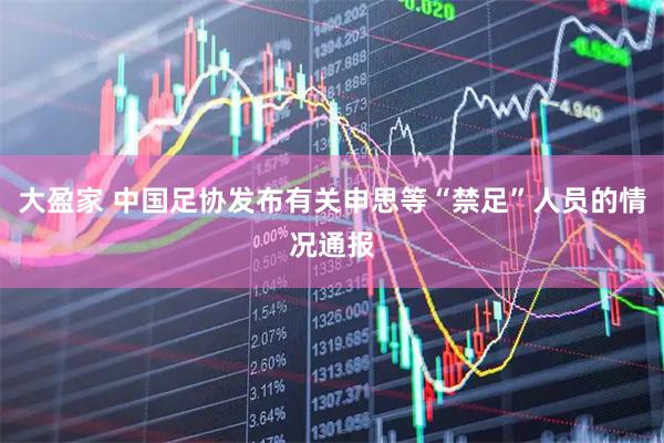 大盈家 中国足协发布有关申思等“禁足”人员的情况通报